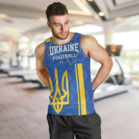 Custom Ukraine Football Men Tank Top Blue Style