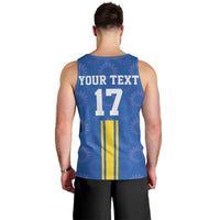 Custom Ukraine Football Men Tank Top Blue Style