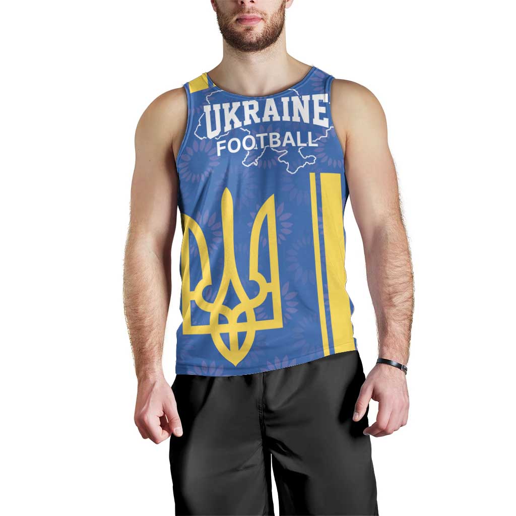 Custom Ukraine Football Men Tank Top Blue Style
