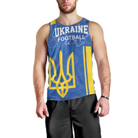 Custom Ukraine Football Men Tank Top Blue Style