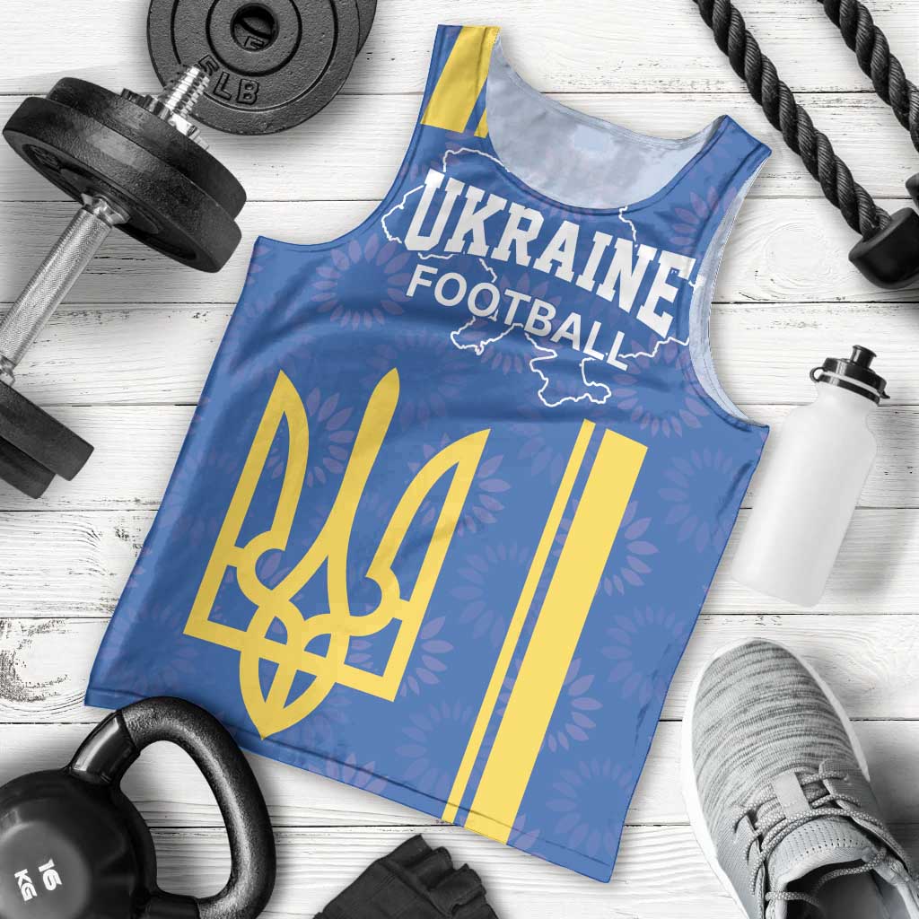 Custom Ukraine Football Men Tank Top Blue Style