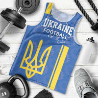Custom Ukraine Football Men Tank Top Blue Style