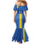 Custom Ukraine Football Mermaid Dress Blue Style