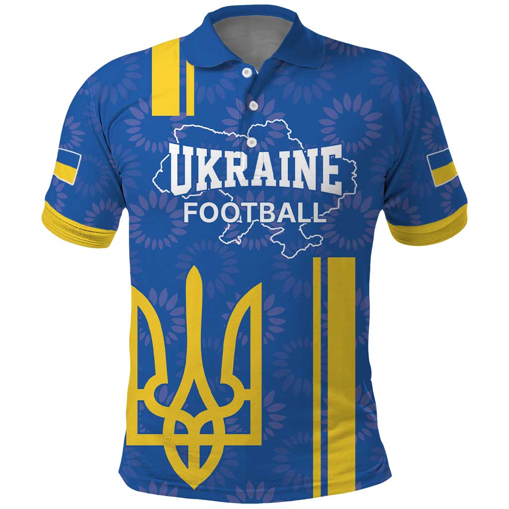 Custom Ukraine Football Polo Shirt Blue Style