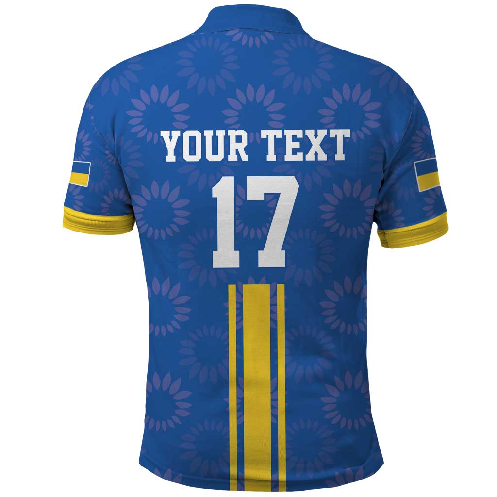 Custom Ukraine Football Polo Shirt Blue Style