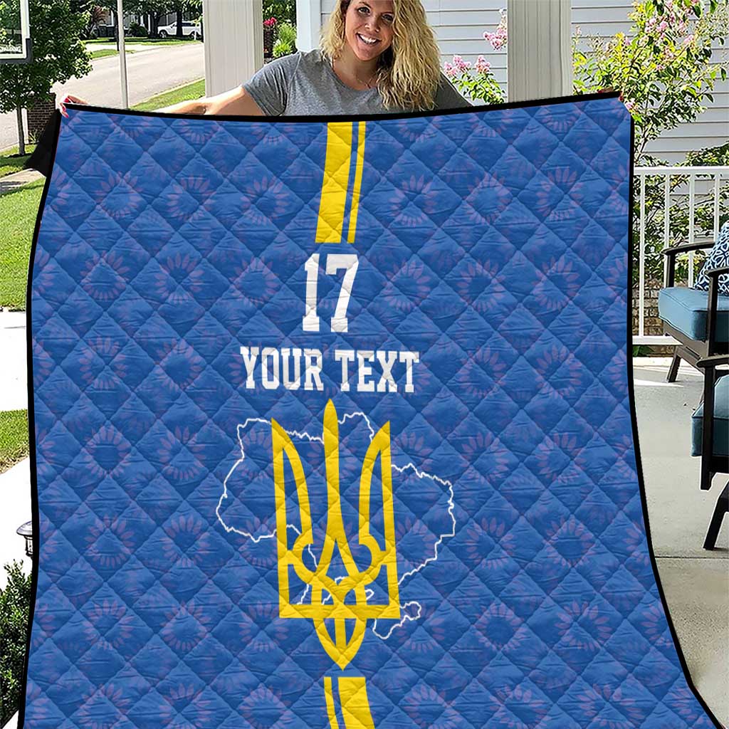 Custom Ukraine Football Quilt Blue Style