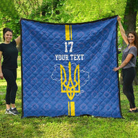 Custom Ukraine Football Quilt Blue Style