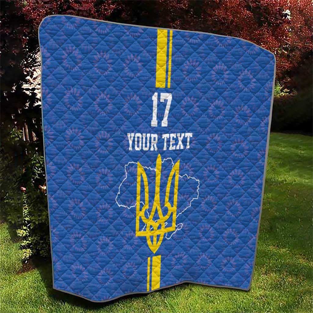 Custom Ukraine Football Quilt Blue Style