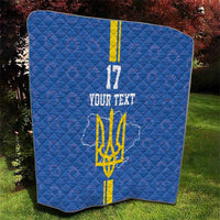 Custom Ukraine Football Quilt Blue Style