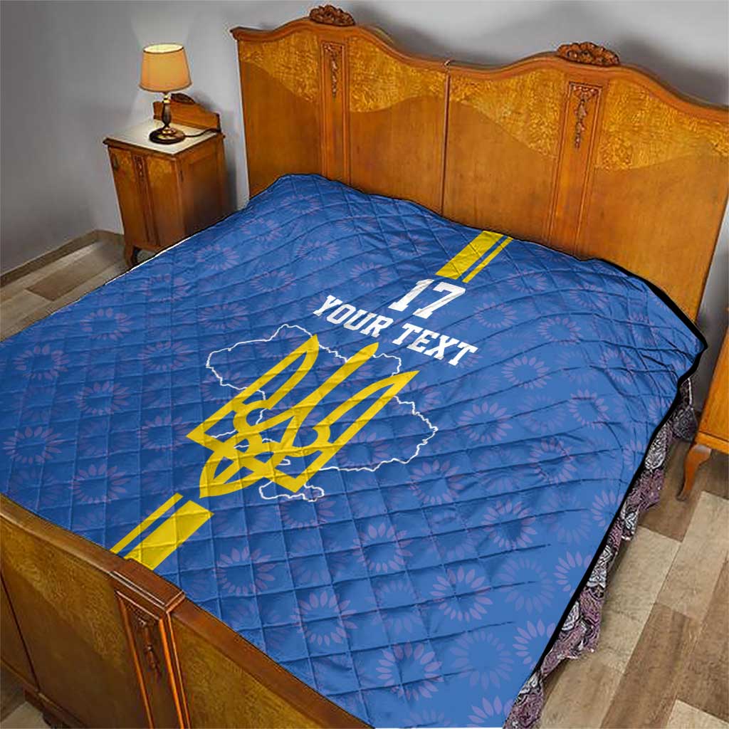 Custom Ukraine Football Quilt Blue Style