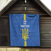 Custom Ukraine Football Quilt Blue Style