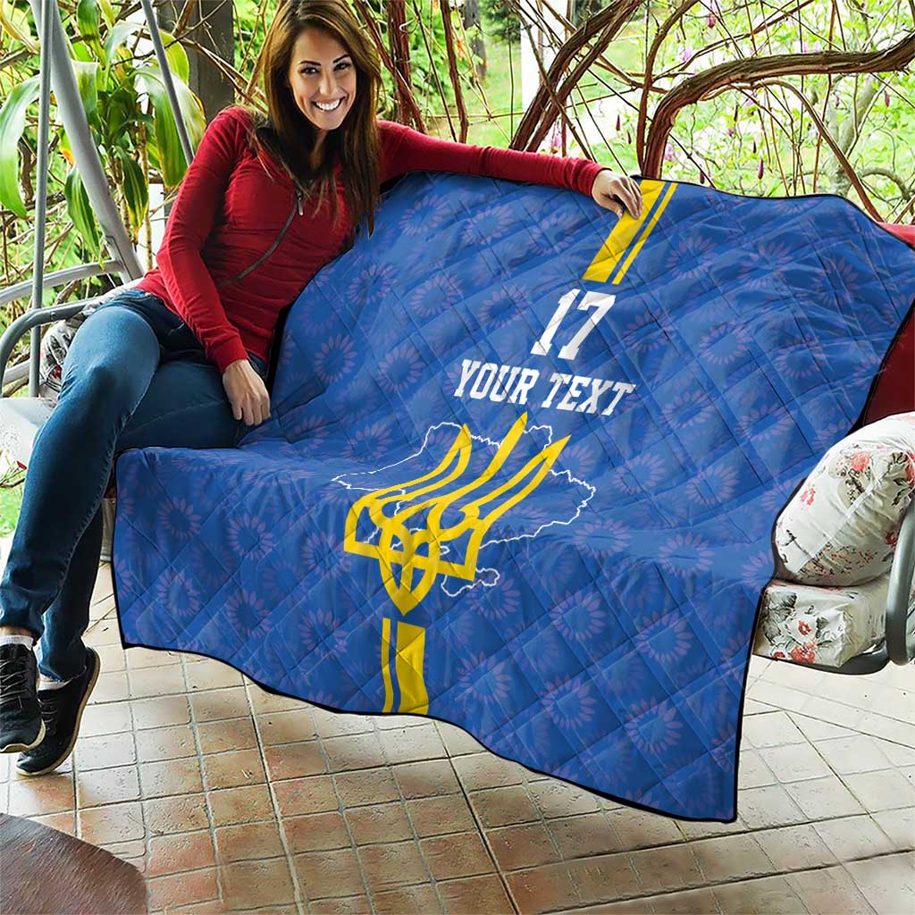 Custom Ukraine Football Quilt Blue Style