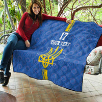 Custom Ukraine Football Quilt Blue Style