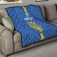 Custom Ukraine Football Quilt Blue Style