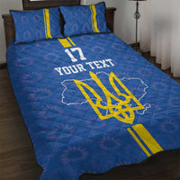 Custom Ukraine Football Quilt Bed Set Blue Style