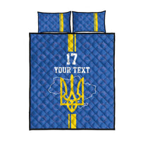 Custom Ukraine Football Quilt Bed Set Blue Style