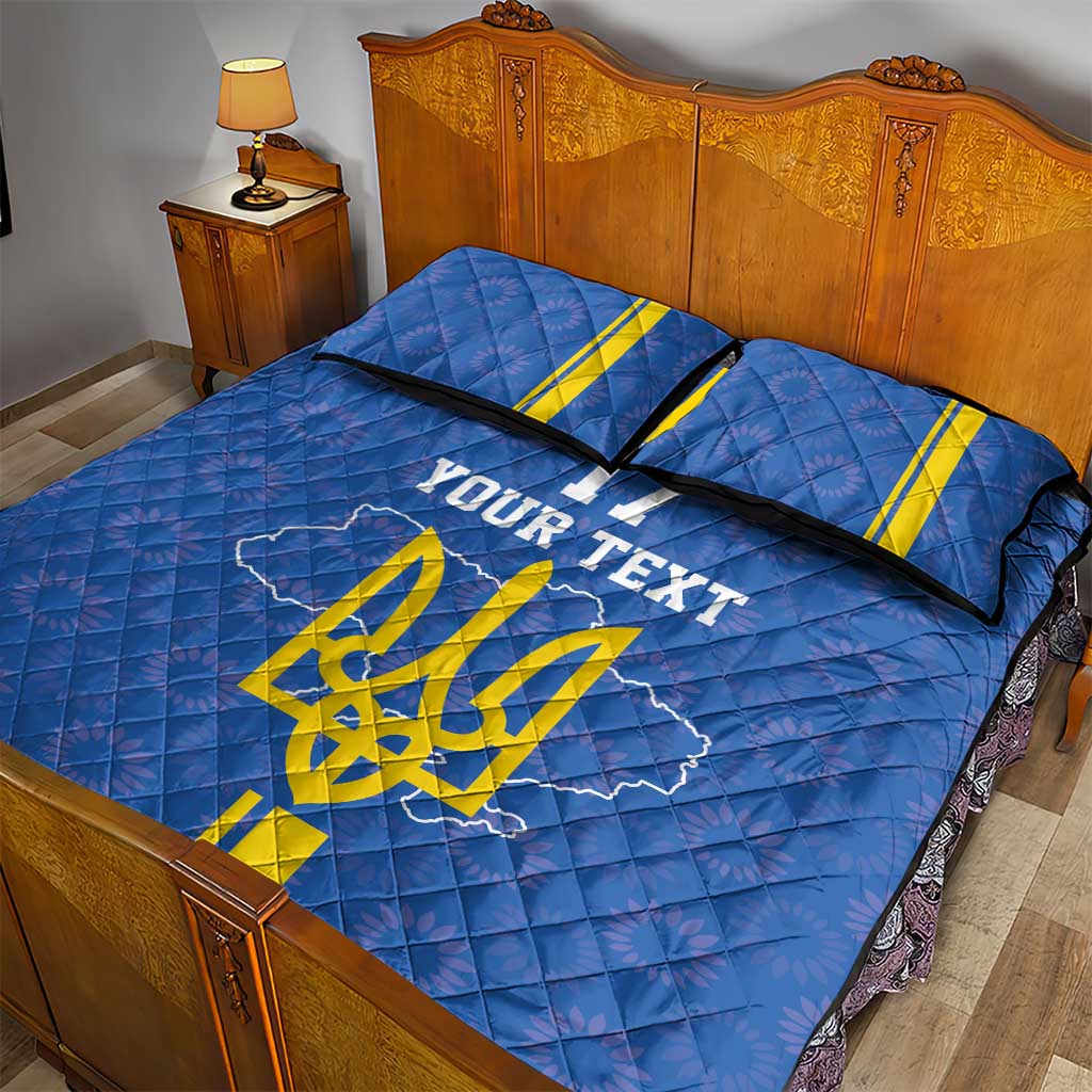 Custom Ukraine Football Quilt Bed Set Blue Style