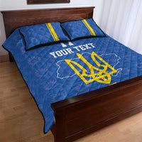 Custom Ukraine Football Quilt Bed Set Blue Style