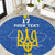 Custom Ukraine Football Round Carpet Blue Style