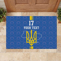 Custom Ukraine Football Rubber Doormat Blue Style
