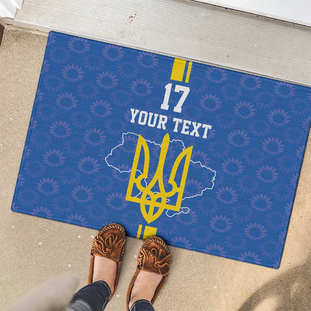 Custom Ukraine Football Rubber Doormat Blue Style