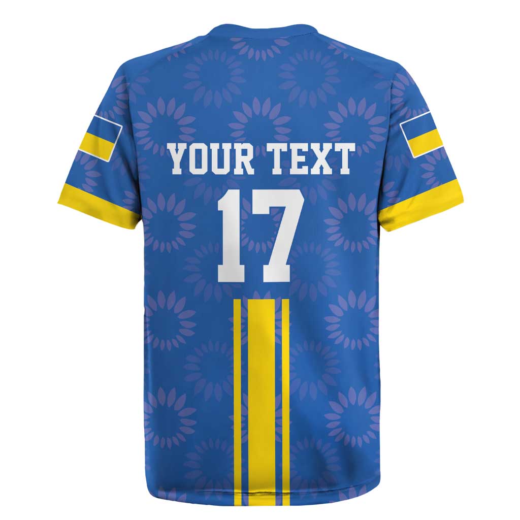 Custom Ukraine Football Rugby Jersey Blue Style