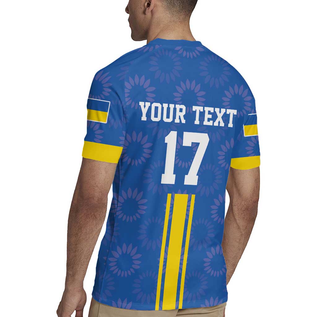 Custom Ukraine Football Rugby Jersey Blue Style