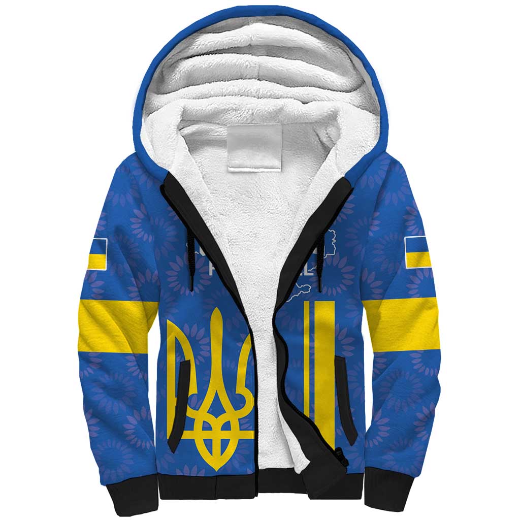 Custom Ukraine Football Sherpa Hoodie Blue Style