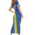 Custom Ukraine Football Short Sleeve Bodycon Dress Blue Style