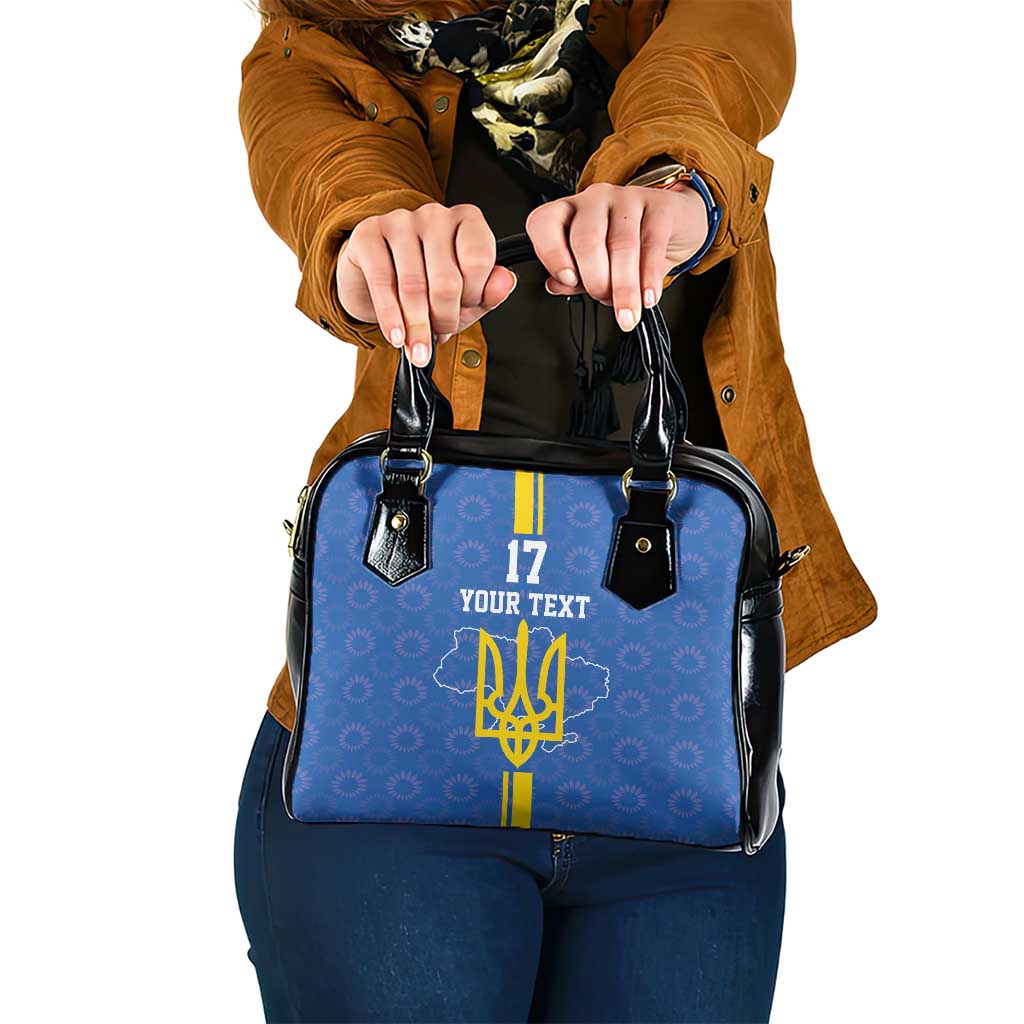 Custom Ukraine Football Shoulder Handbag Blue Style