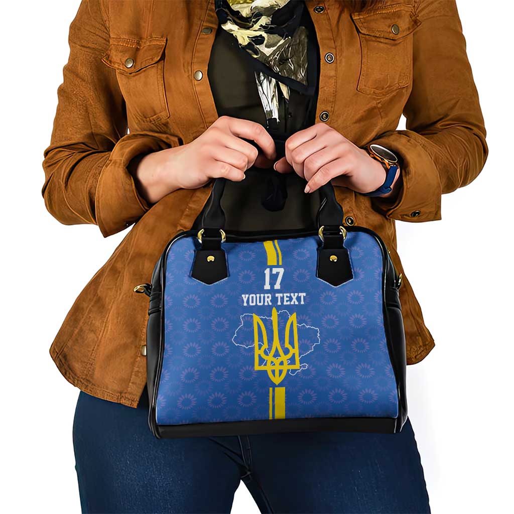 Custom Ukraine Football Shoulder Handbag Blue Style