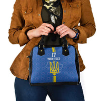 Custom Ukraine Football Shoulder Handbag Blue Style