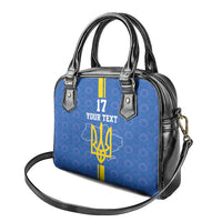 Custom Ukraine Football Shoulder Handbag Blue Style