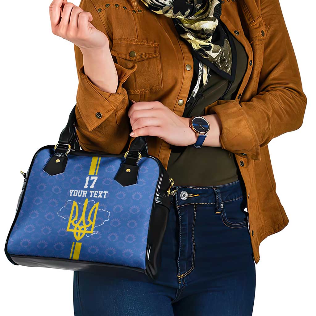Custom Ukraine Football Shoulder Handbag Blue Style