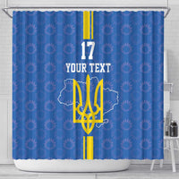 Custom Ukraine Football Shower Curtain Blue Style