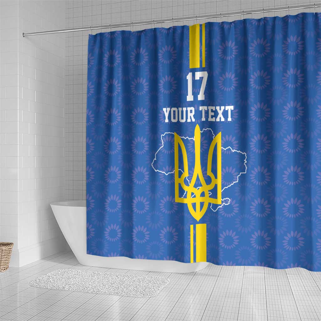 Custom Ukraine Football Shower Curtain Blue Style