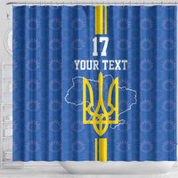Custom Ukraine Football Shower Curtain Blue Style