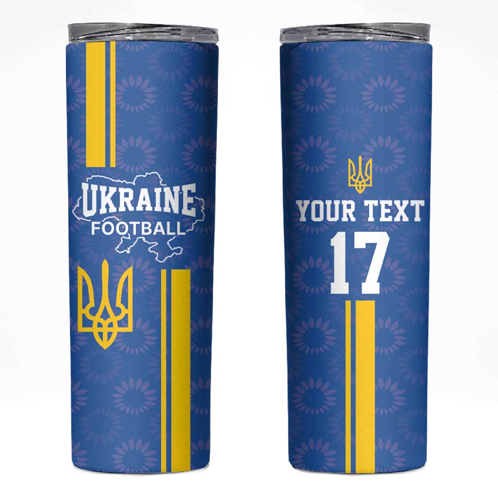 Custom Ukraine Football Skinny Tumbler Blue Style