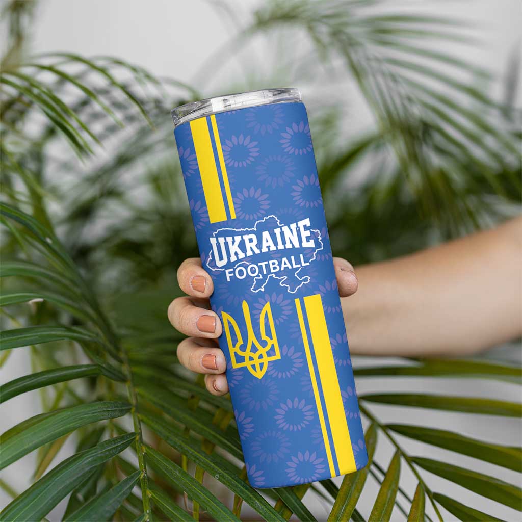 Custom Ukraine Football Skinny Tumbler Blue Style