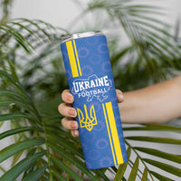 Custom Ukraine Football Skinny Tumbler Blue Style