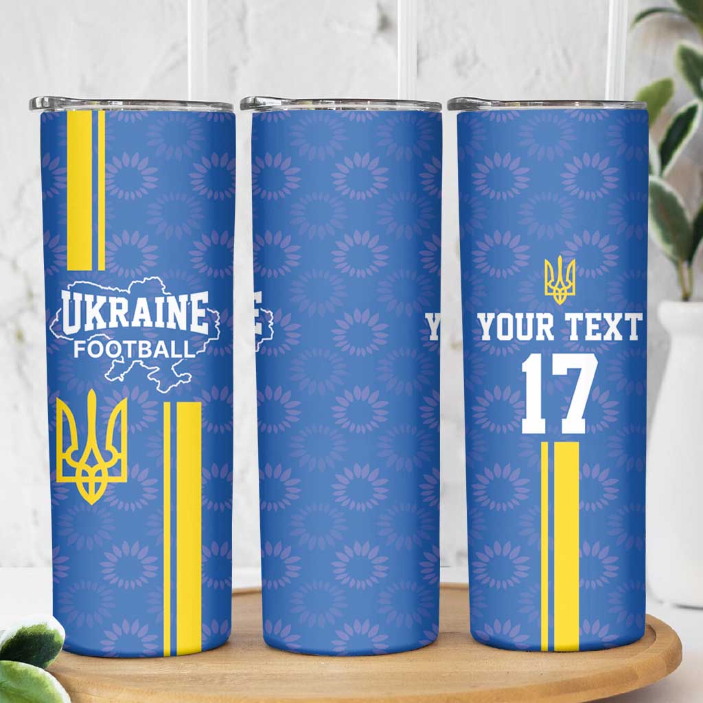 Custom Ukraine Football Skinny Tumbler Blue Style