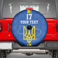 Custom Ukraine Football Spare Tire Cover Blue Style