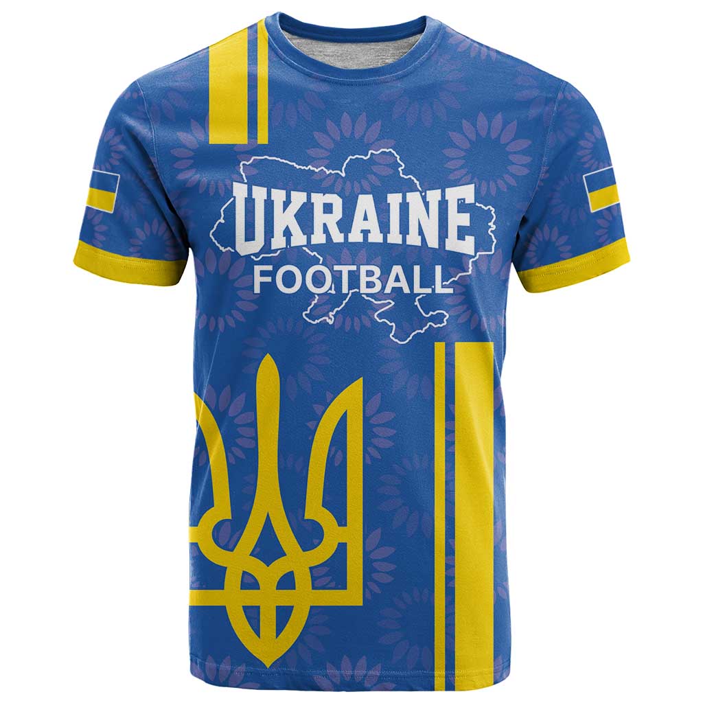 Custom Ukraine Football T Shirt Blue Style