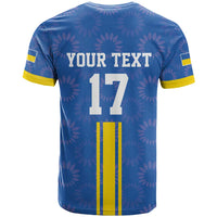 Custom Ukraine Football T Shirt Blue Style