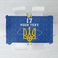 Custom Ukraine Football Tablecloth Blue Style