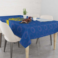 Custom Ukraine Football Tablecloth Blue Style