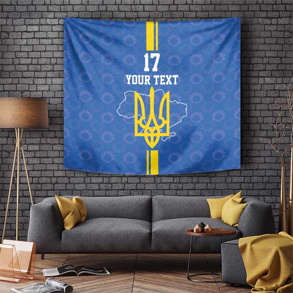 Custom Ukraine Football Tapestry Blue Style