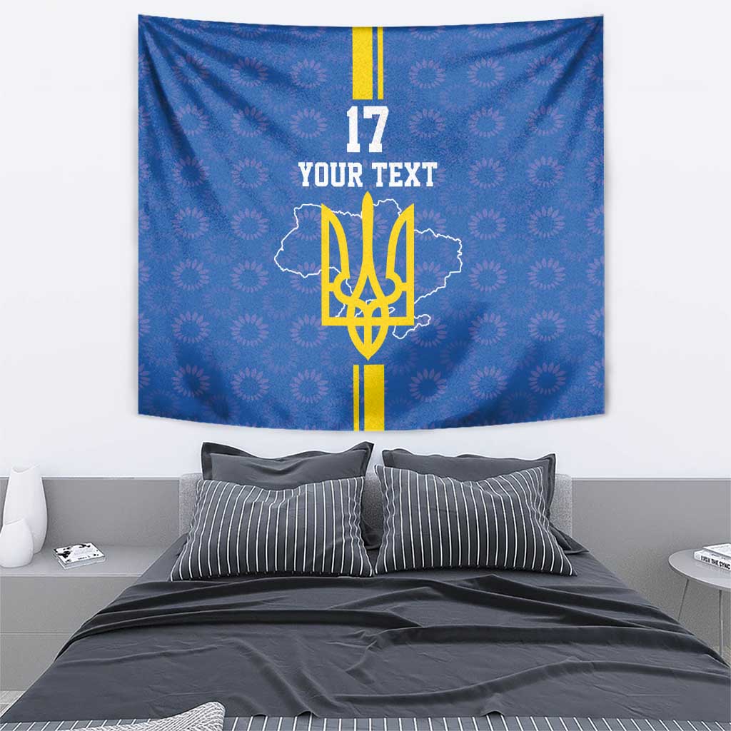 Custom Ukraine Football Tapestry Blue Style