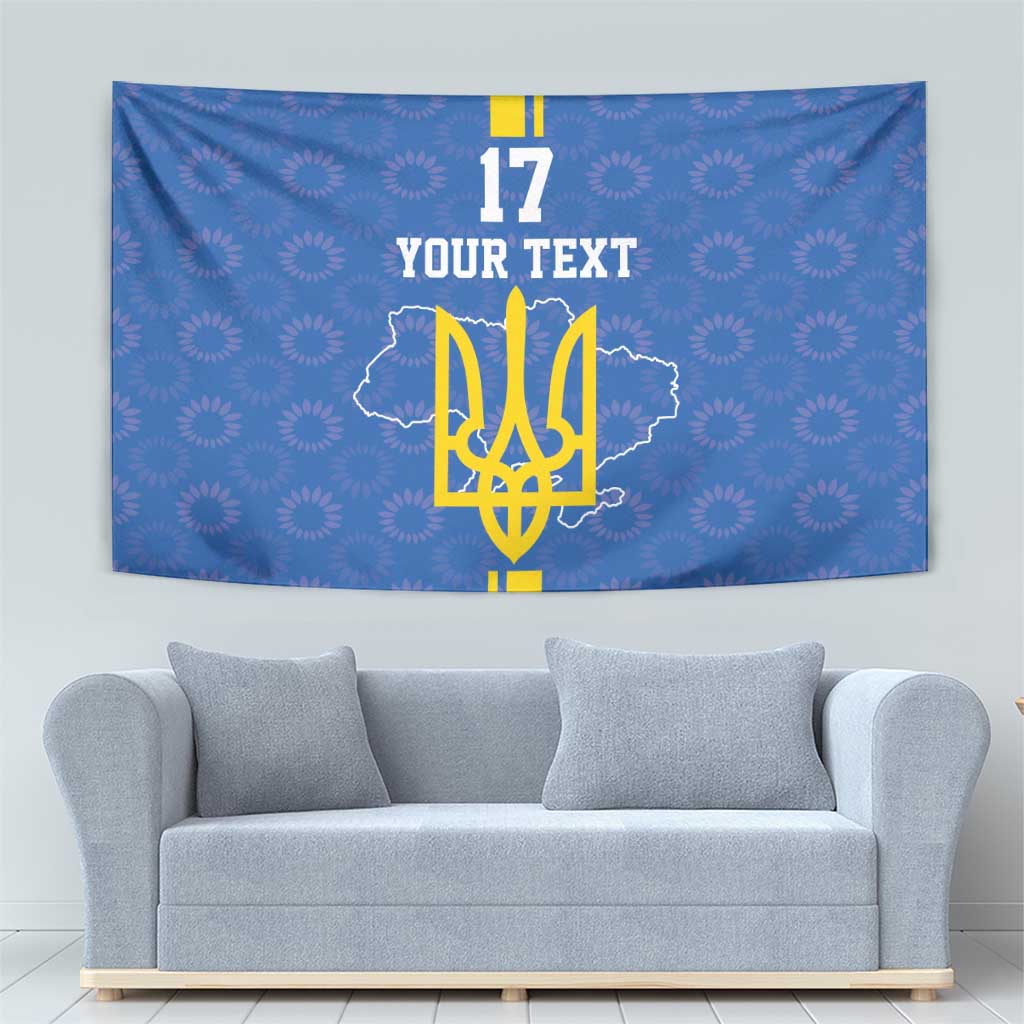 Custom Ukraine Football Tapestry Blue Style