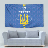 Custom Ukraine Football Tapestry Blue Style